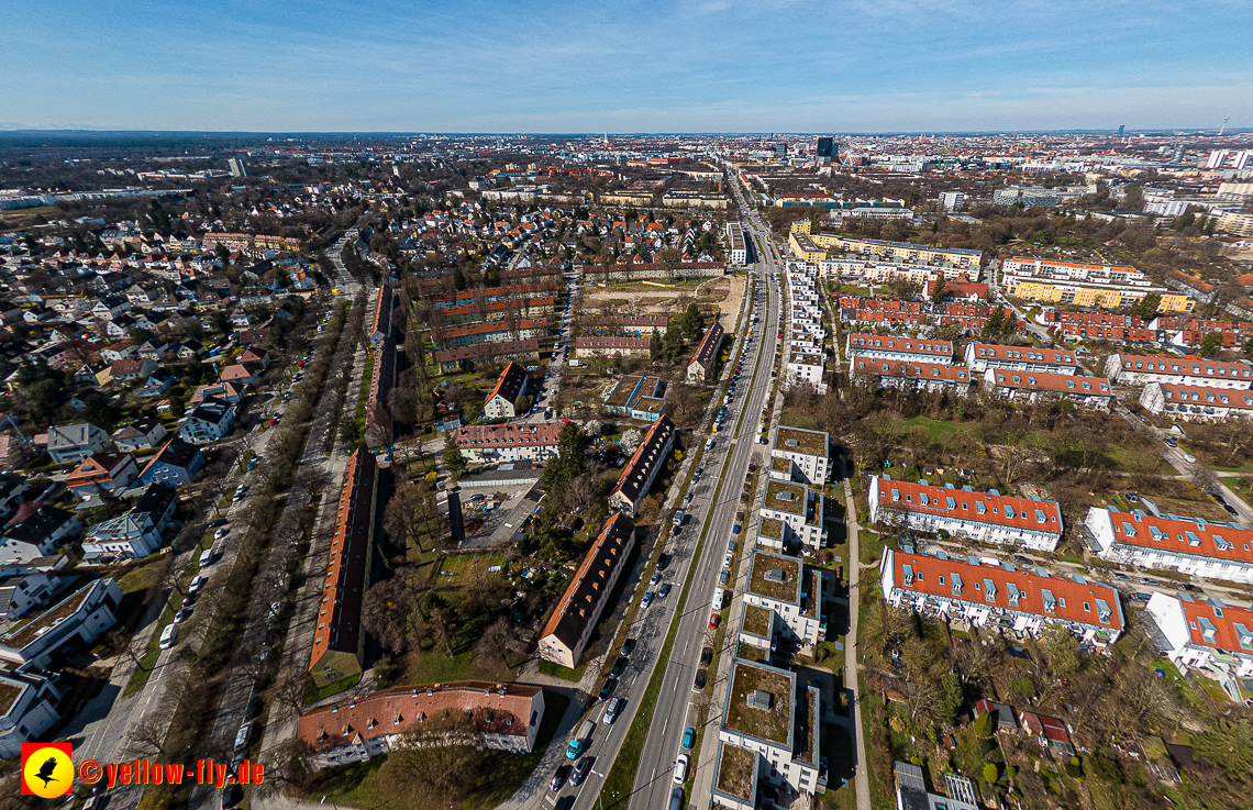 21.03.2023 - Luftbilder von der Baustelle Maikäfersiedlung in Berg am Laim